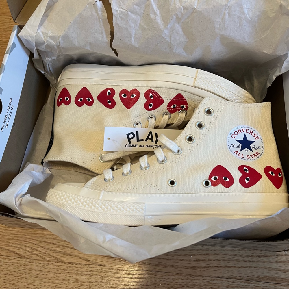 Converse X Comme Des Garcons Cdg Play Multi Heart Chuck Taylor High - Picture 4 of 5